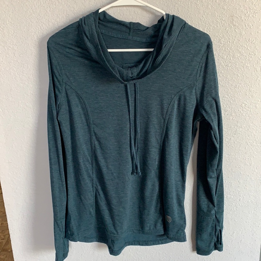 Blue/green top.